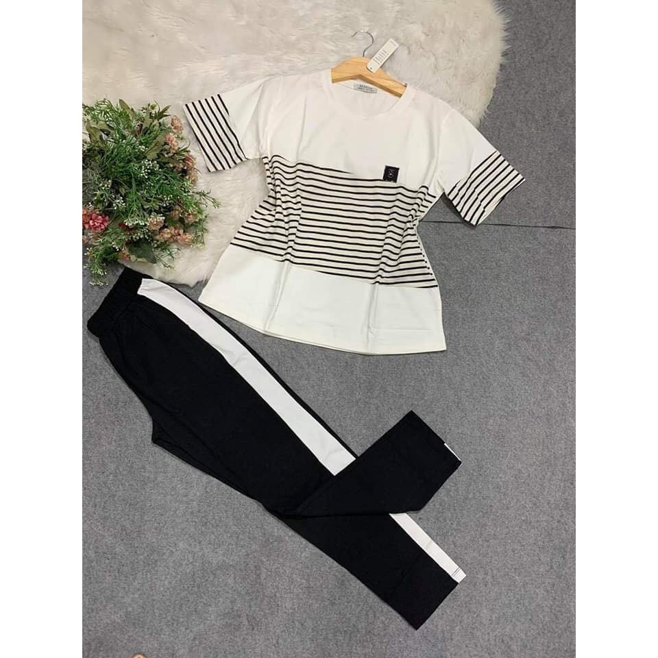 MẪU MỚI CỰC HOT-SET BỘ COTTON PHỐI SỌC SIÊU ĐẸP