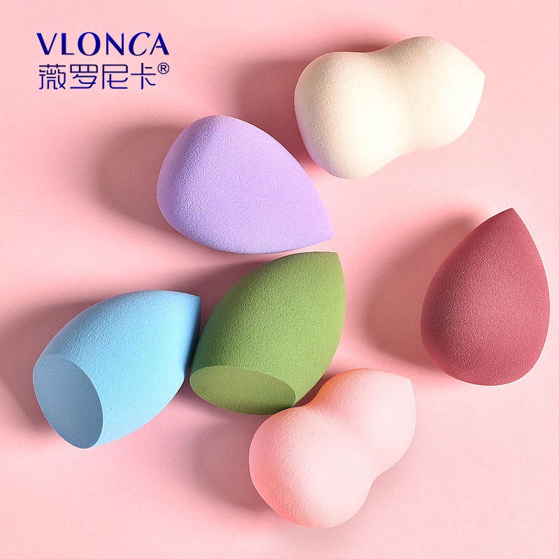 Mút trang điểm Vlonca hình quả bầu không đứt khô và ướt ngẫu nhiên
