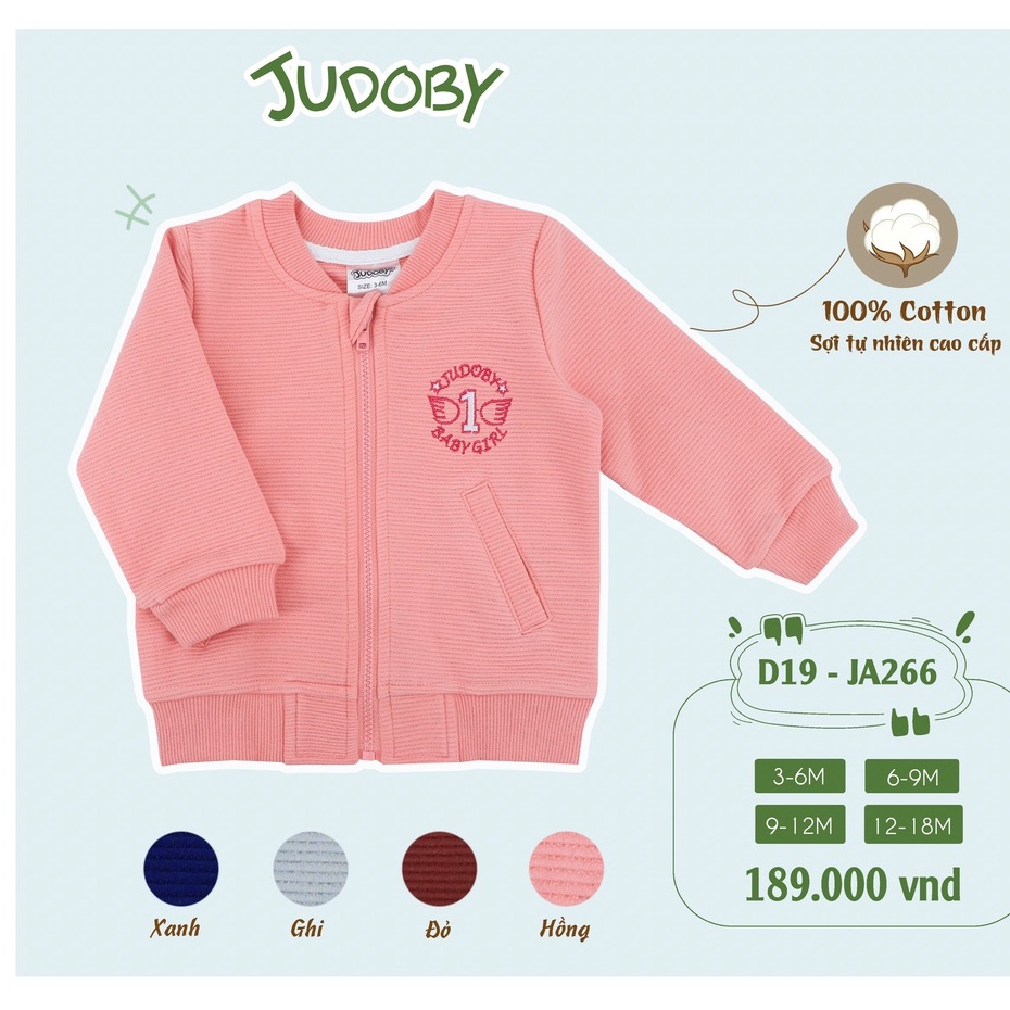 Dokma -  Áo khoác bomber 3-9 tháng tuổi chất cotton gân JA266