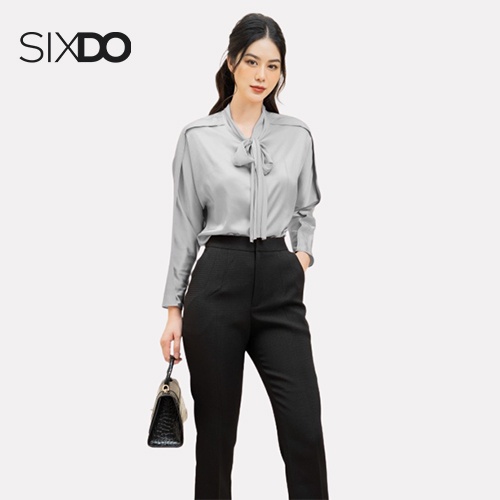 Áo sơ mi be cổ tròn nữ SIXDO
