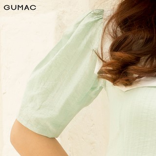 Đầm nữ phối lá cổ trắng DA10125 GUMAC
