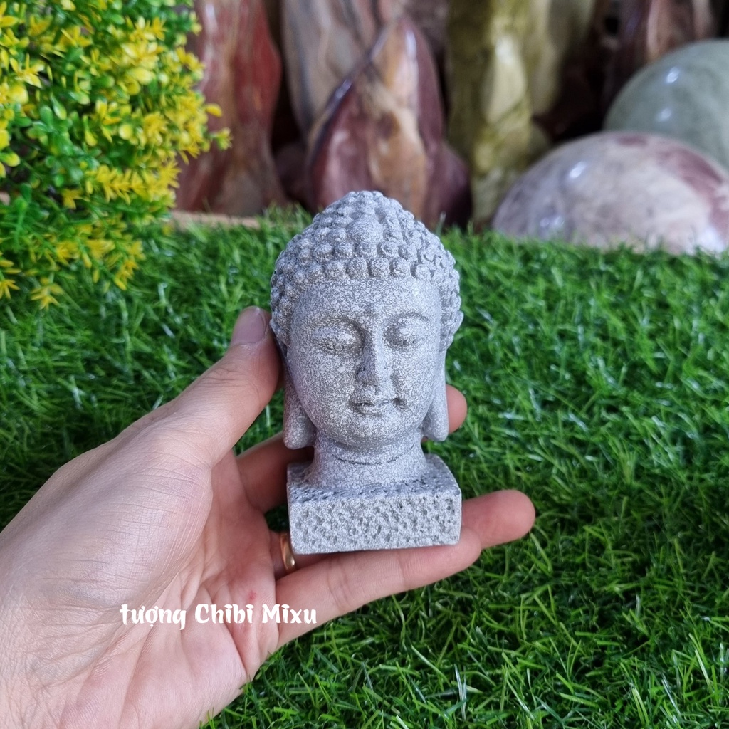 Tượng đầu Phật trang trí may mắn