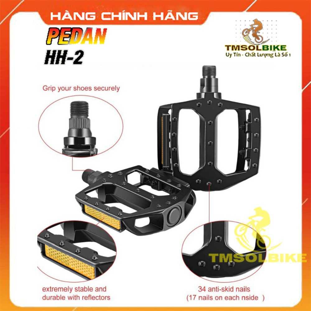 Cặp Pedan Bàn Đạp Xe Đạp Hợp Kim Nhôm Cao Cấp Siêu Nhẹ Chống Truợt HH-2 – Hàng Chính Nhập Khẩu