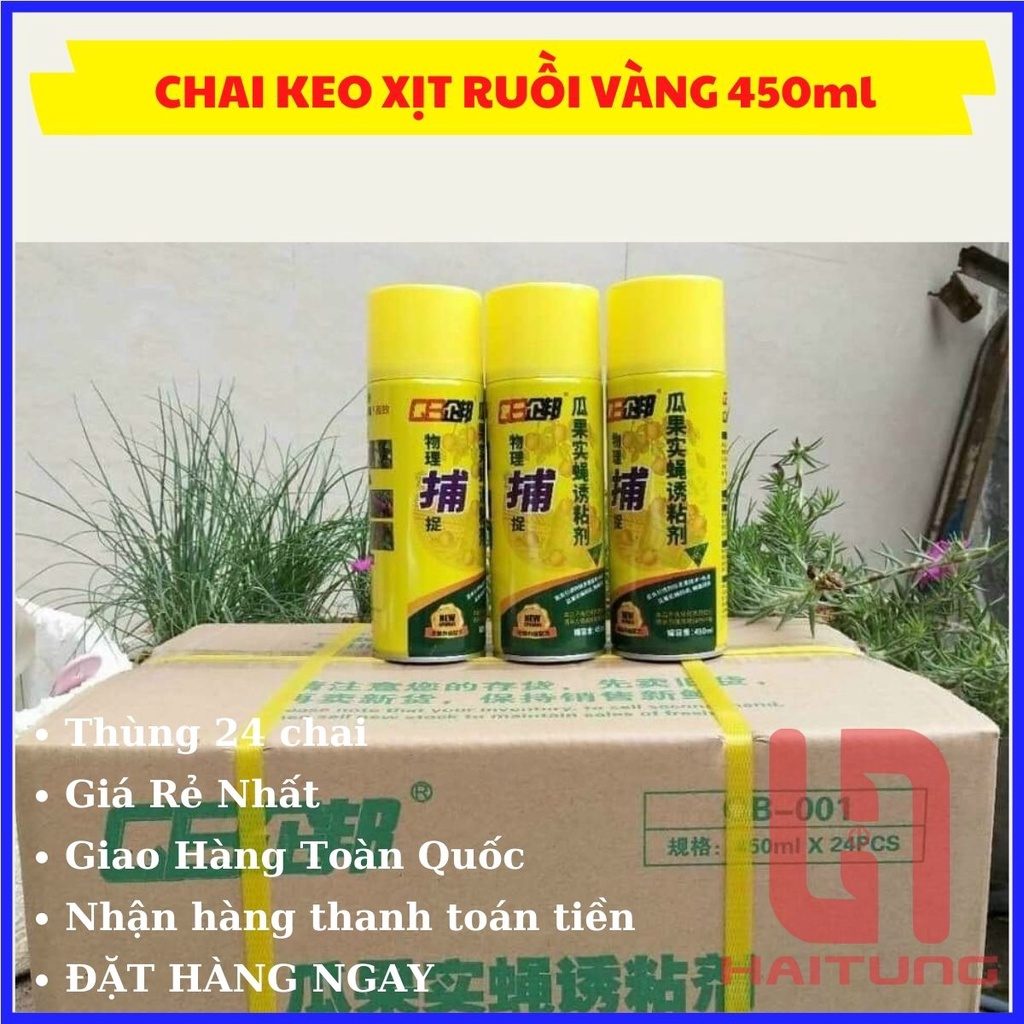 Keo Xịt Bẫy Ruồi Vàng QB 450ml, Hiệu Quả Tức Thì, An Toàn Tiện Lợi | Thiết Bị Điện Hai Tùng