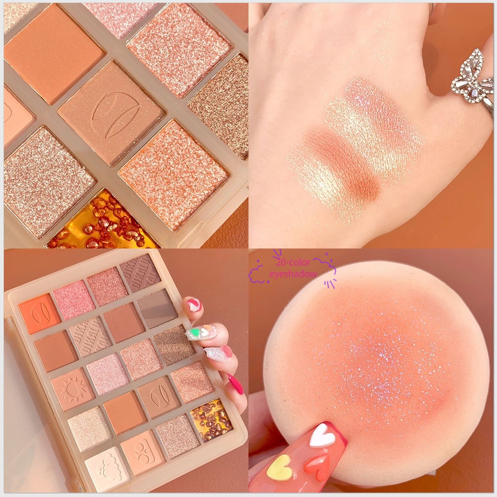 Bảng Phấn Mắt 20 Màu Sắc Lâu Trôi Chống Thấm Nước Chống Thấm Mồ Hôi Chống Dính Cốc