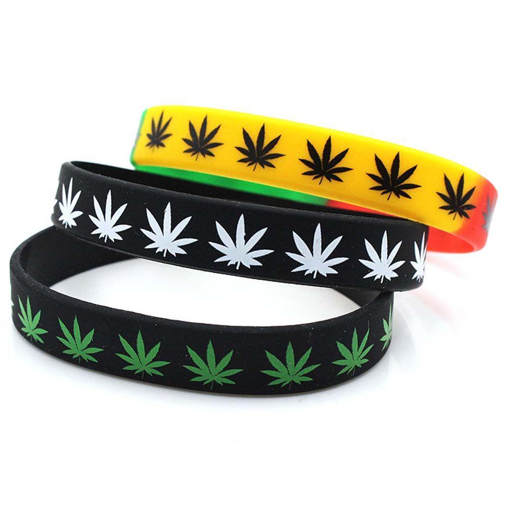 Qqmall Vòng Tay Silicon Họa Tiết Lá Phong Tối Giản Sáng Tạo Làm Quà Tặng Cho Bạn Bè