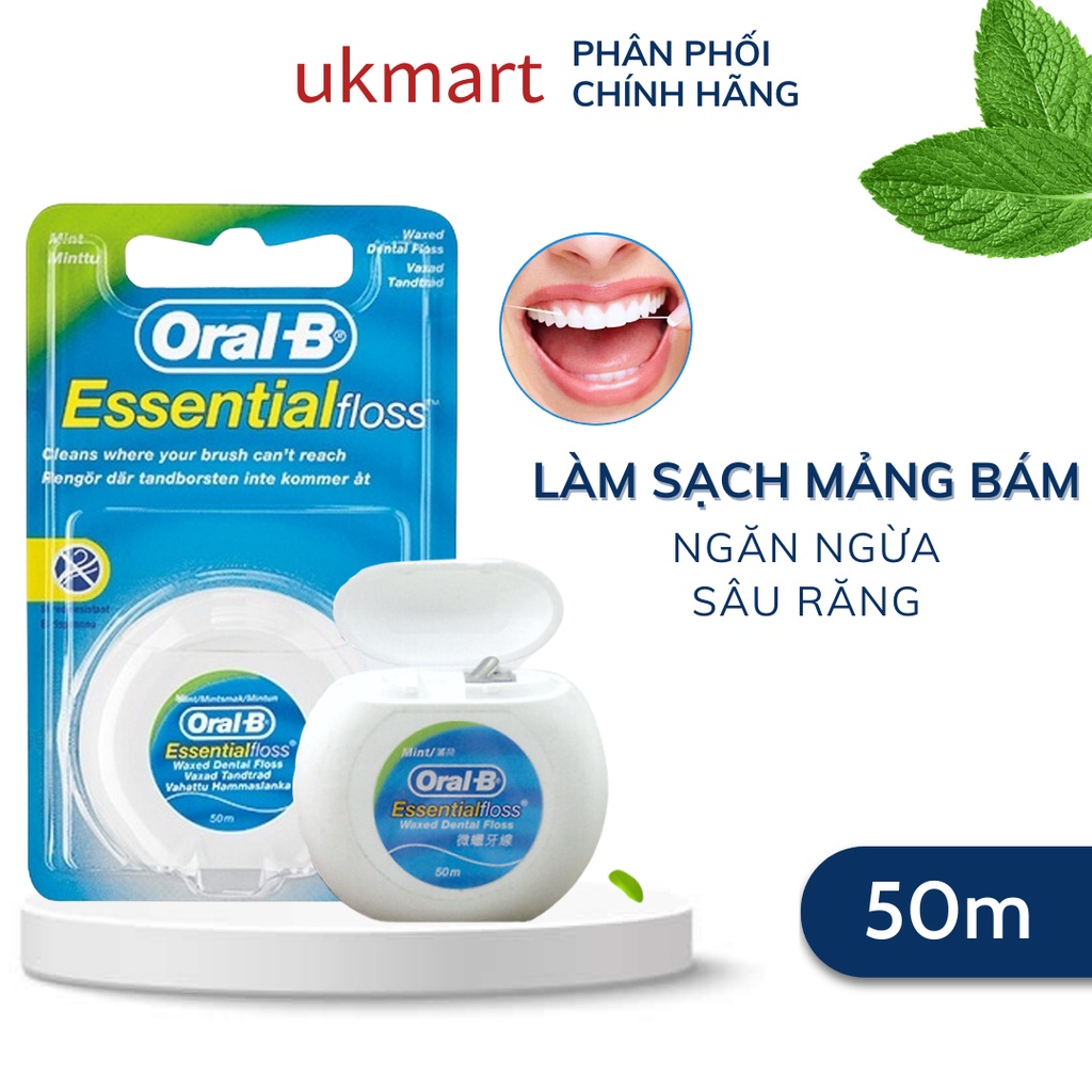 Chỉ Nha Khoa Cao Cấp Nhập UK Oral-B Essential Floss 50m