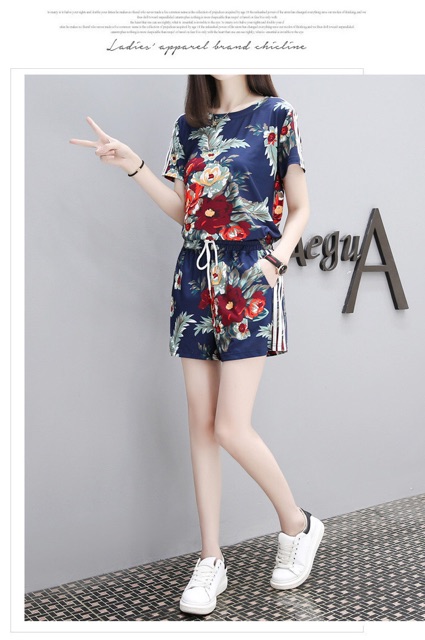Set bộ short big size hoa cao cấp size lớn 60-80kg hàng đẹp y hình