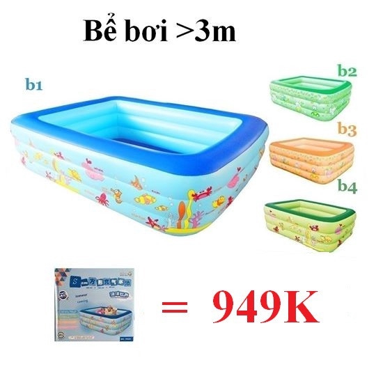 Bể Bơi Phao 3m05 3 tầng hàng Cao cấp -  Tặng Kèm Bộ Miếng Vá và Hướng Dẫn Sử Dụng - CAO CẤP