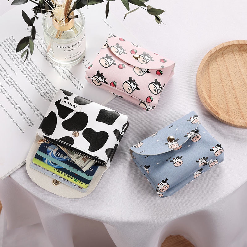 KAITIFEI Ví mini siêu mỏng họa tiết dễ thương tiện dụng