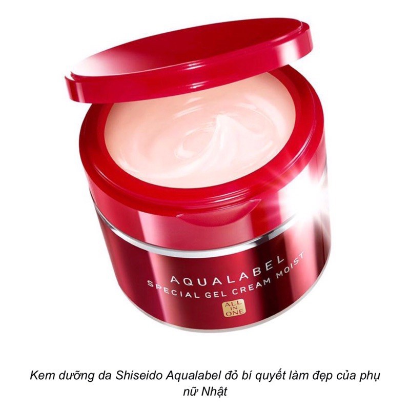 Kem dưỡng chống lão hóa Shiseido Aqualabel Special Gel  5in1 Hộp 90g All in one - Kem Shiseido Aqualabel màu đỏ