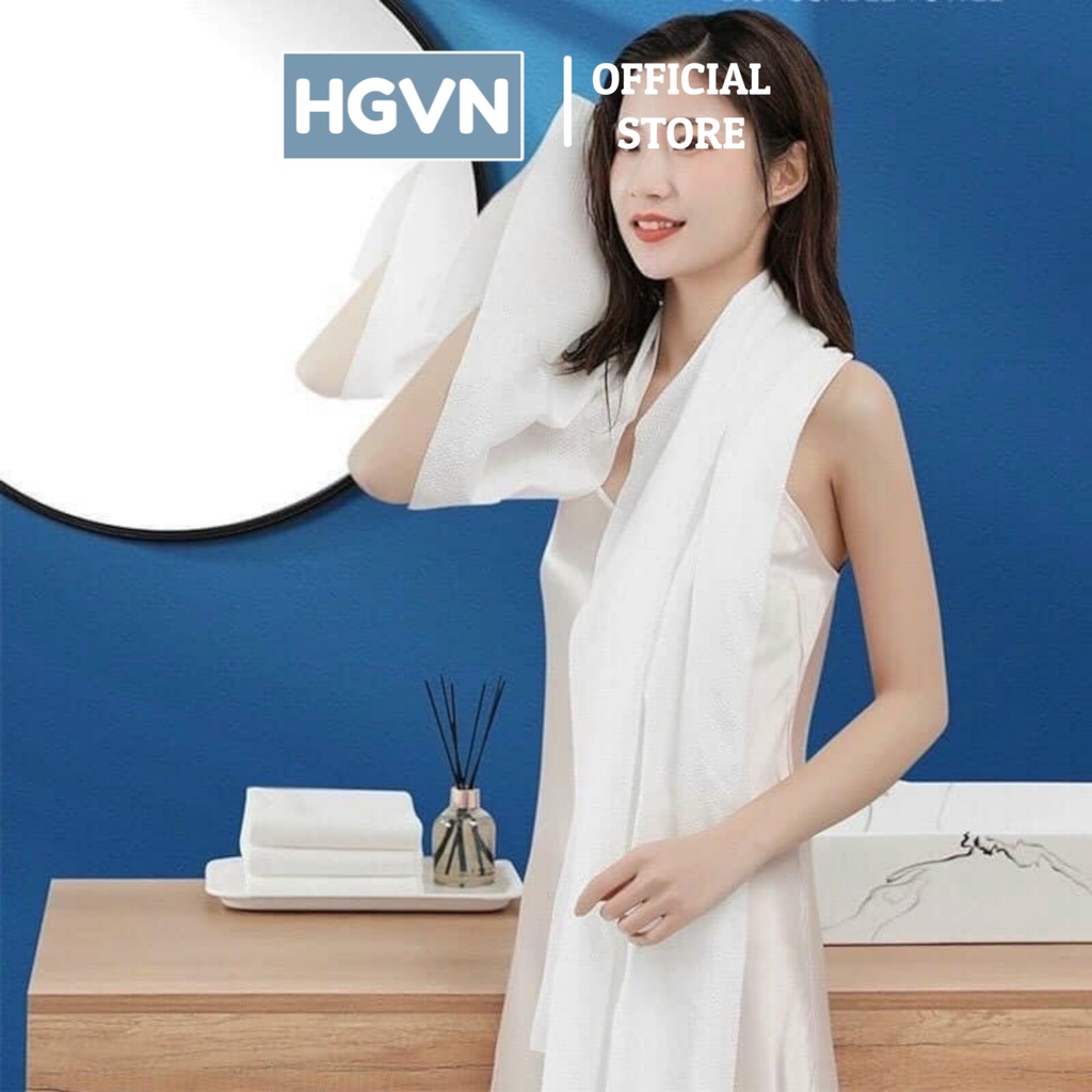 Khăn Tắm Nén Du Lịch HGVN Bằng Cotton Tiện Lợi Dùng Một Lần 1m4 x 70cm #250