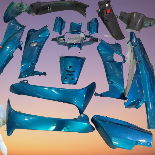 Bộ dàn áo xe Wave 110 - Wave Thái màu Xanh Da  - Bộ cụm pha đèn 1 bóng - SPB-DGW-da