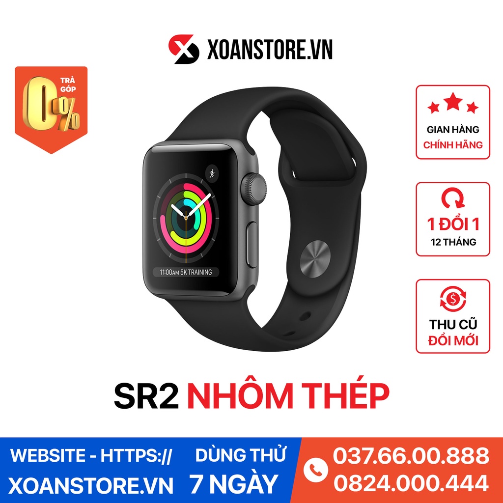 Apple watch series 2 nhôm thép 38mm 42mm zin đẹp 99% bảo hành 1 đổi 1 tại Xoăn Store