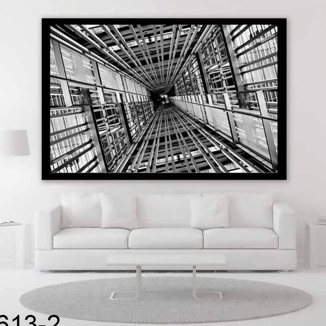 Set tranh canvas kiến trúc trắng đen phong cách tối giản 30x40 (904) DC0613-2
