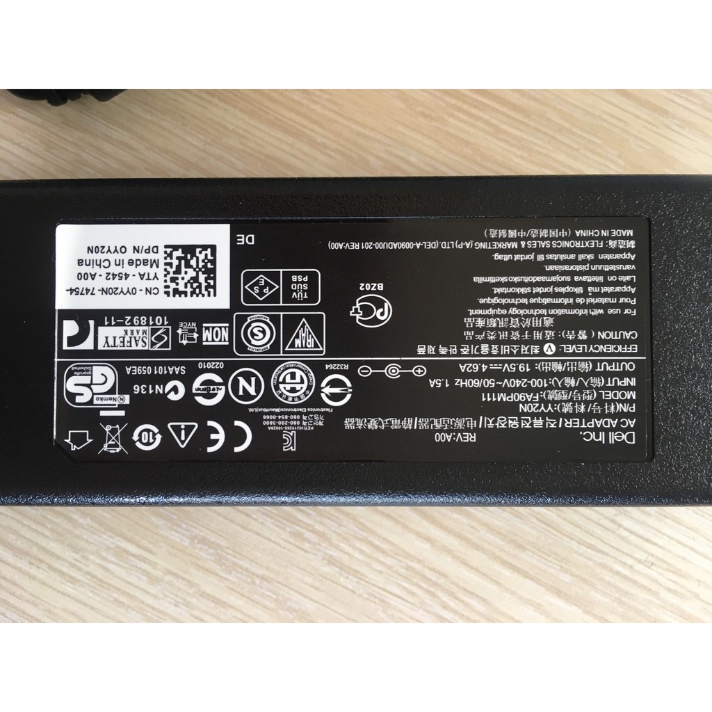 Sạc laptop Dell 19.5V-4.62A  – ZIN