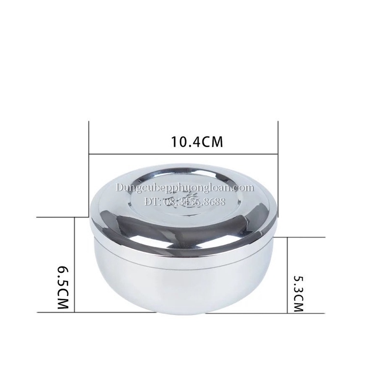 Bát Inox Hàn Quốc có nắp 1 lớp, 2 lớp 10.5cm