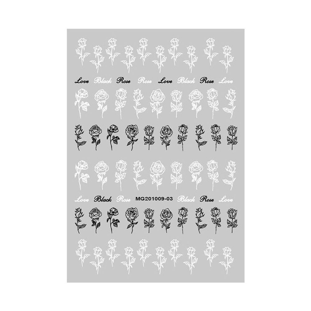 [Hàng mới về] Tờ miếng dán trang trí móng tay nghệ thuật thiết kế hoa hồng phong cách retro thời trang