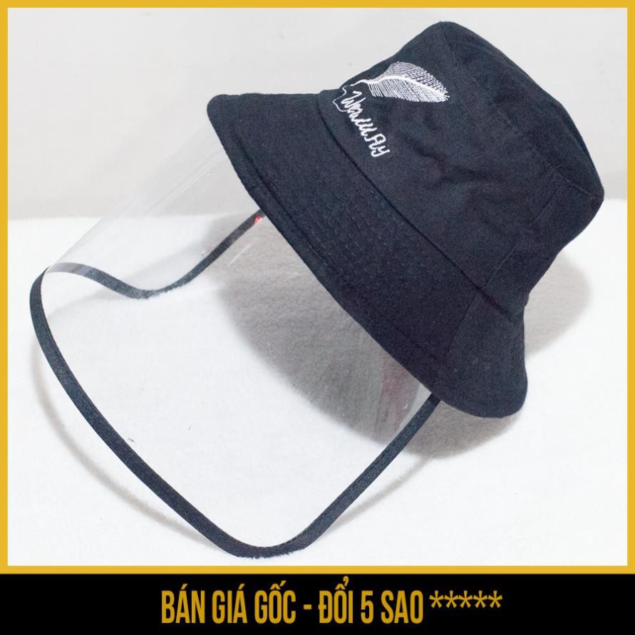 Mũ nón bucket có kính trong suốt chống dịch, chống khói bụi người lớn thêu BÚT LÔNG - Săn Nón Đẹp  ྇