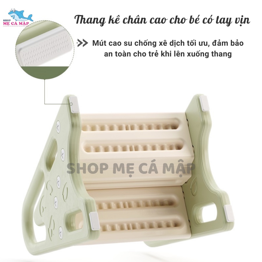 Thang kê chân cao có tay vịn hỗ trợ bé làm việc dễ dàng hơn, Trọng tải lên tới 75kg