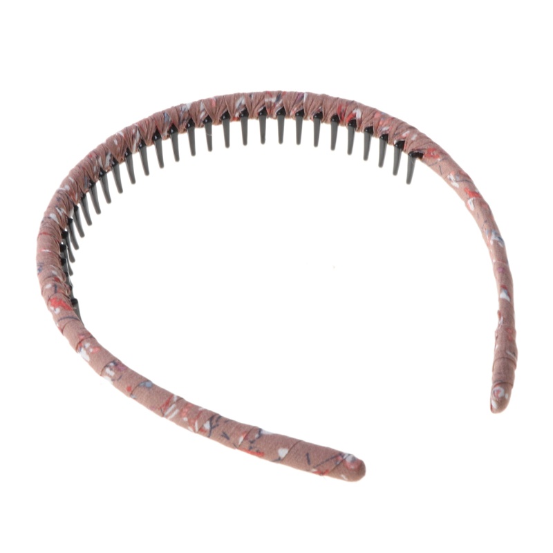 Băng Đô Cài Tóc Bản Rộng Họa Tiết Hoa Màu Trơn Đơn Giản Kèm Lược Cài Tóc