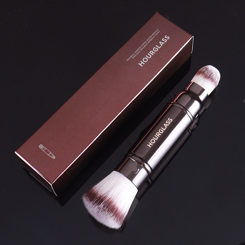 HG Double Ended Complexion Brush Elstic Powder Blusher Brush Wet / Dry Precision Foundation Makeup B