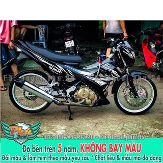 Tem rời xe Raider xăng cơ màu trắng đen -1