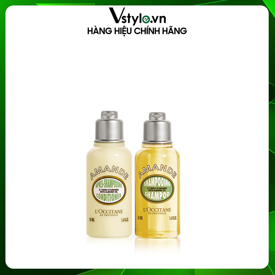 Combo Dầu Gội Và Dầu Xả Chiết Xuất Hạnh Nhân L'Occitane Almond 50ml