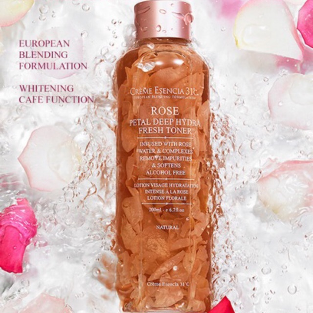 SALE 50% NƯỚC HOA HỒNG CRÈME ESENCIA 31C ROSE PETAL DEEP HYDRA FRESH TONER 200ML