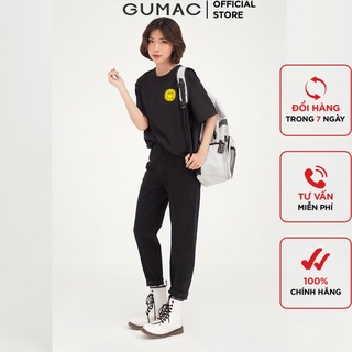 Quần jean nữ baggy chạy gân GUMAC phong cách unisex năng động QJB4103