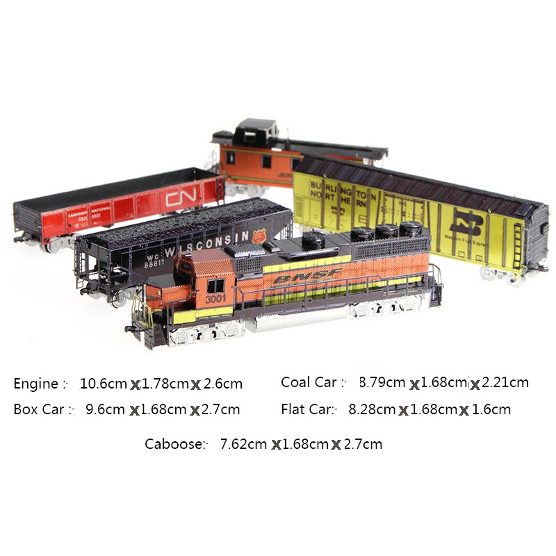 Mô Hình Lắp Ghép 3D Kim Loại bộ sưu tập tàu hỏa màu