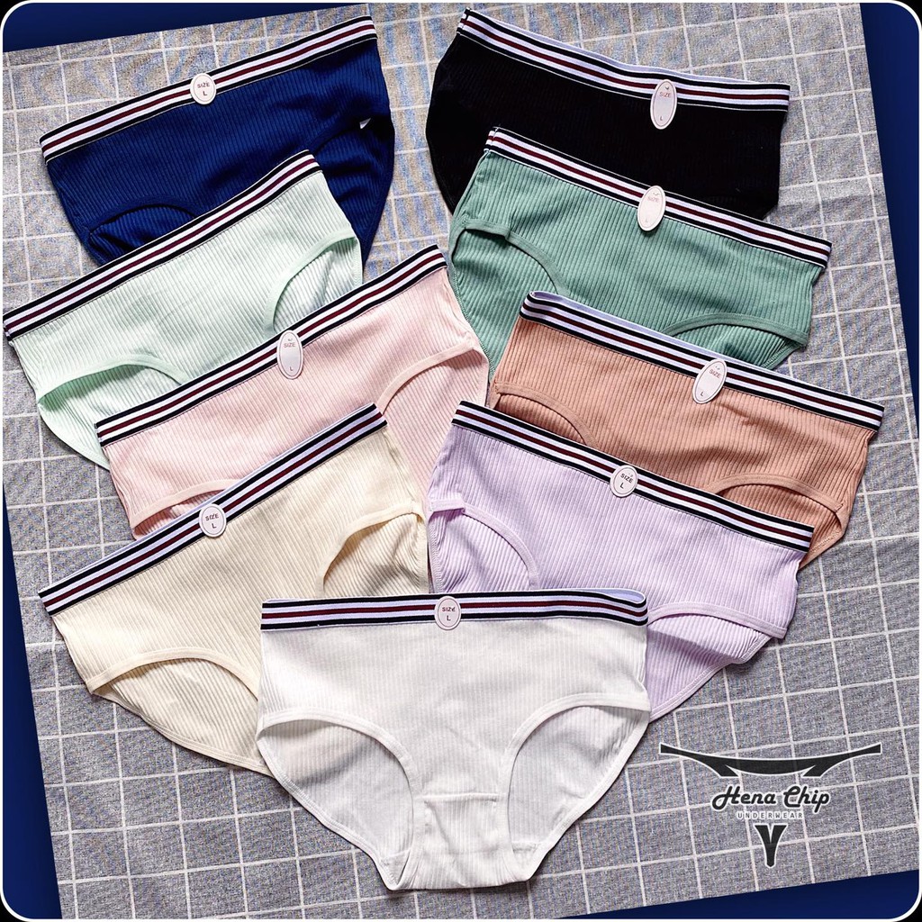 Quần Lót Nữ Cotton Đai Sọc Màu - Quần Lót Tam Giác Nguyên Mông