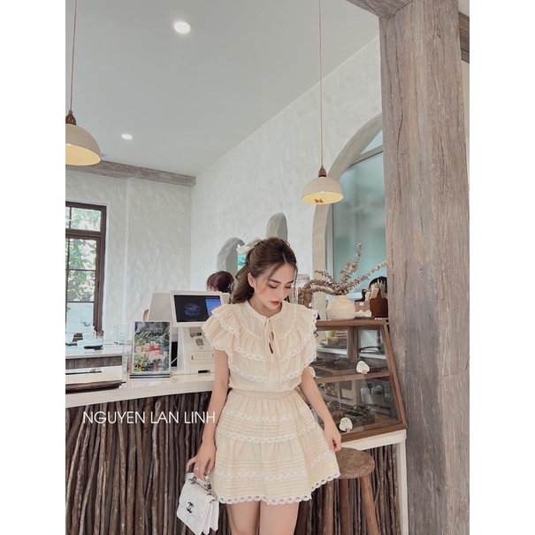 SÉT TIỂU THƯ PHỐI REN VẢI ĐŨI TƠ XƯỚC QC MỀM ĐẸP