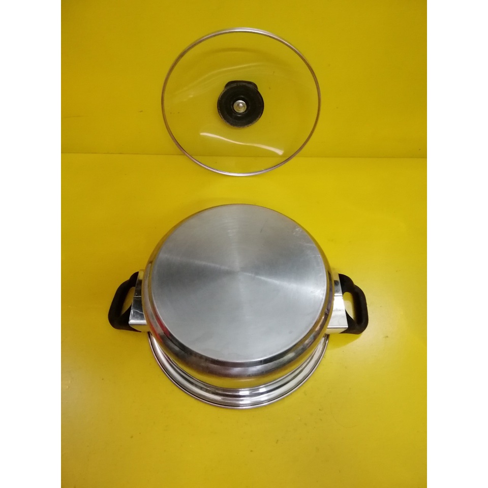 Nồi inox nội địa Nhật, size 22cm, cao 10cm (mã 827), Dùng được bếp từ