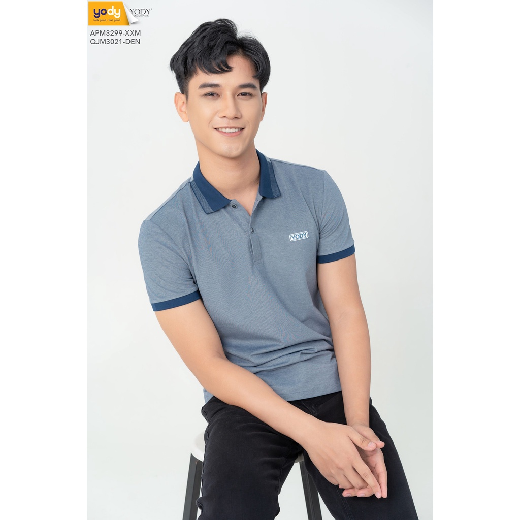 Áo phông polo nam YODY mắt chim chất thun cotton ngắn tay có cổ, đường may tỉ mỉ, không dão - SP: APM3299