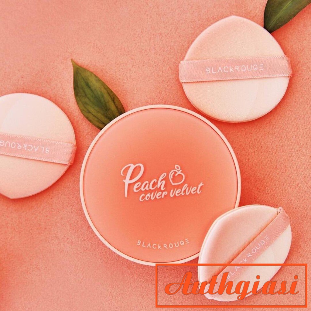 [Mã COS1111 giảm 8% đơn 250K] Phấn nước Black Rouge Peach Cover Velvet Cushion độ che phủ tốt giúp da mịn màng | Thế Giới Skin Care