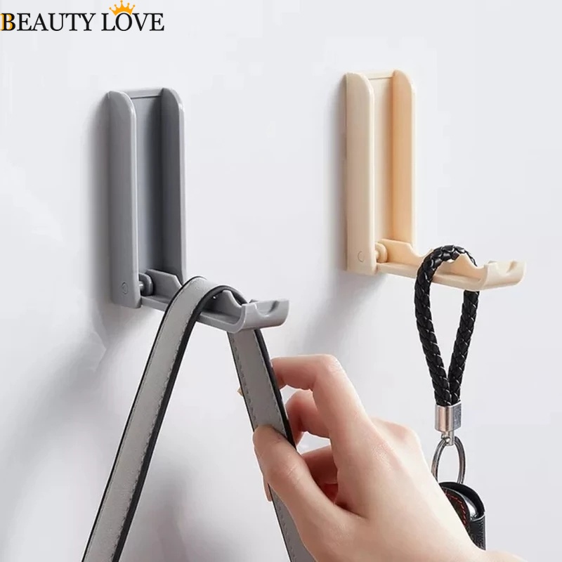 [Mới] Móc Treo Khăn / Chìa Khóa / Mũ Trang Trí Tường Tự Dính Chắc Bền Đa Năng Sáng Tạo Có Thể Gập Lại