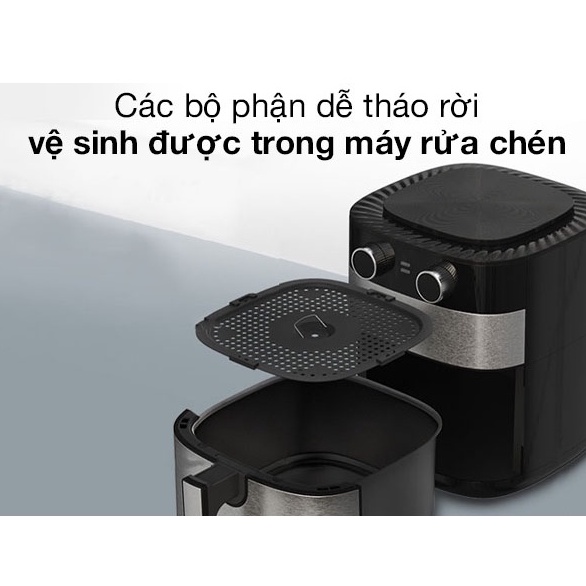 Nồi chiên không dầu cơ Sunhouse SHD4026 1750W dung tích 6L giảm chất béo trong đồ ăn bảo vệ sức khỏe - HAPOS