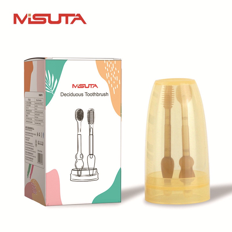 Bộ Rơ Lưỡi Và Bàn Chải Đánh Răng Silicon MISUTA Chính Hãng Chống Tưa Lưỡi Nấm Lưỡi Cho Bé