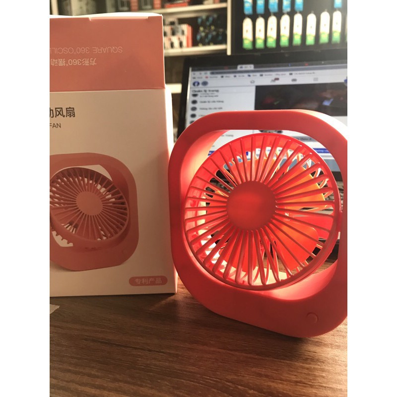 ⚡️BẢO HÀNH ⚡️ Quạt tích điện mini  Để bàn quay 360* Square Oscillating Fan