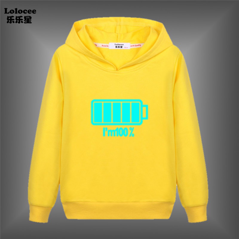 Áo Hoodies Có Nón Dài Tay In Hình Pin Cho Bé