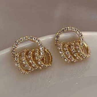 Bông Tai Mạ Vàng / Bạc s925 Đính Đá zircon Thanh Lịch Mới