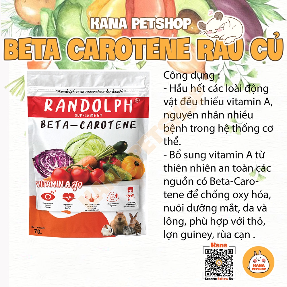 Bánh Cỏ Beta Carotene Rau Củ Randolph 🐹FREESHIP🐹 Thức Ăn Dinh Dưỡng Bổ Sung Vitamin A Thỏ Bọ Chichilla Sóc Hamster
