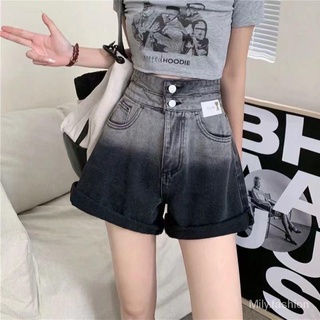 Quần Short Jeans Nữ Ống Rộng Lưng Cao Thời Trang Hàn