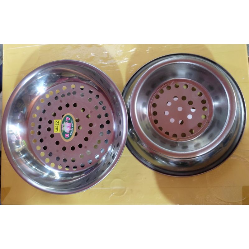 Vĩ hấp Inox có chân, không chân 22 cm