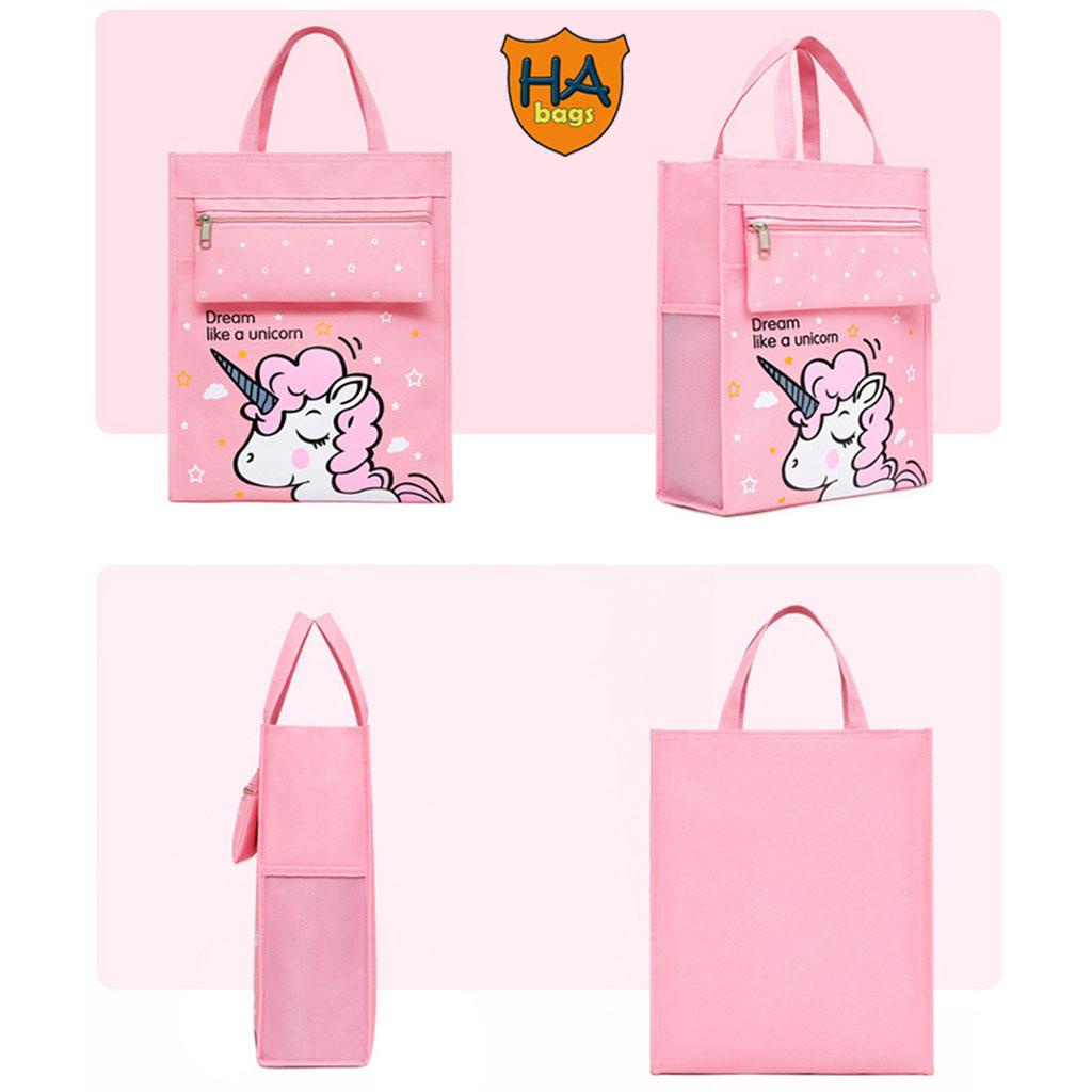 Túi xách để sách vở học thêm, học hè HABAGS cho học sinh mẫu giảo và tiểu học, kèm túi đựng bút bên ngoài HA1027