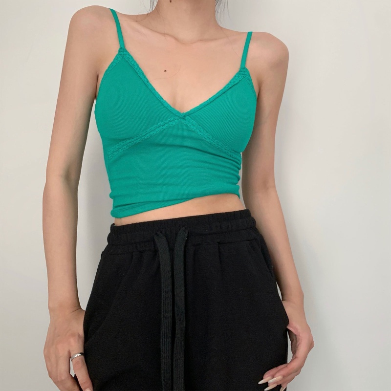 Áo Croptop Hai Dây Cổ Chữ V Hở Lưng Quyến Rũ Thời Trang Dành Cho Nữ