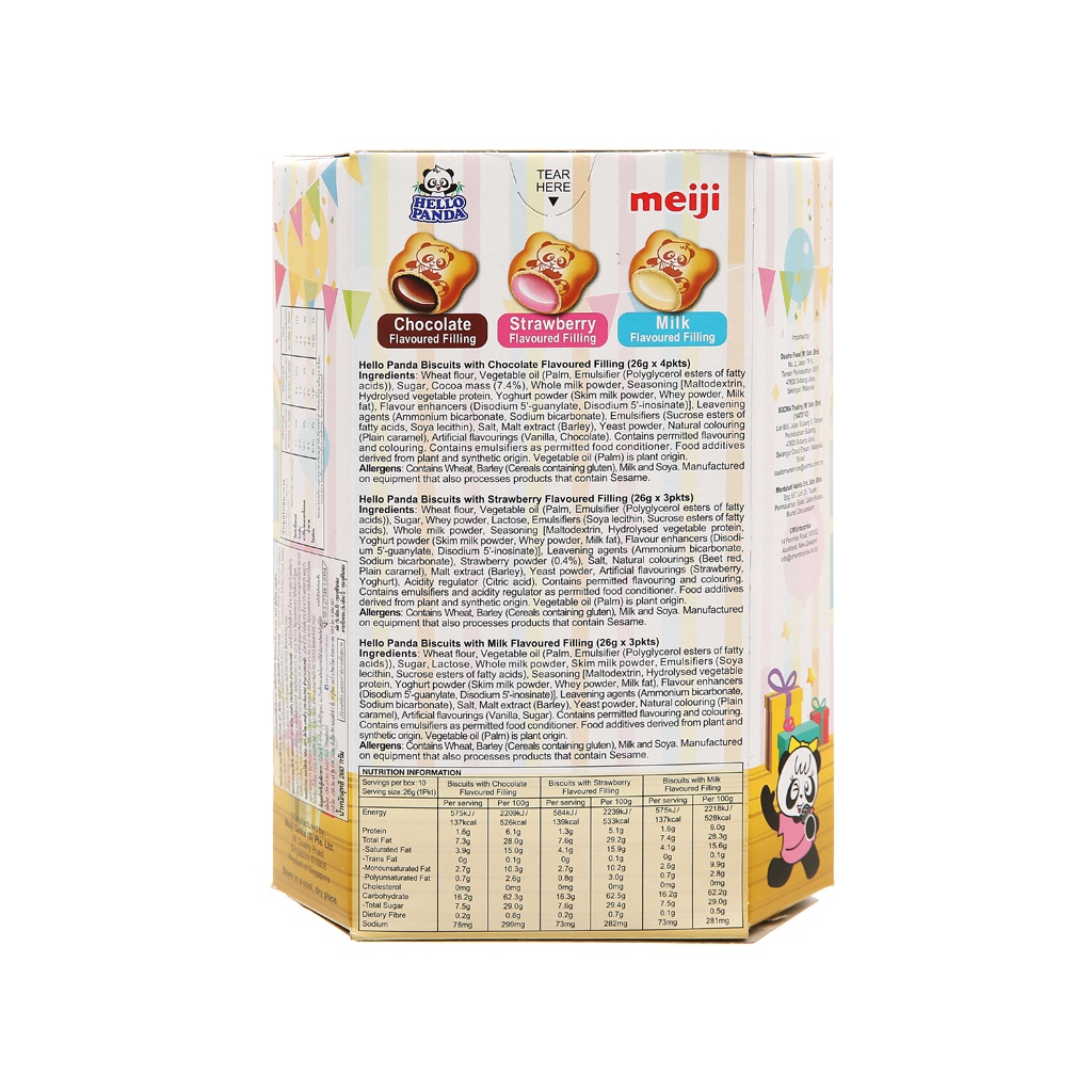 Bánh gấu 3 vị Assortment Meiji Hello Panda hộp 260g