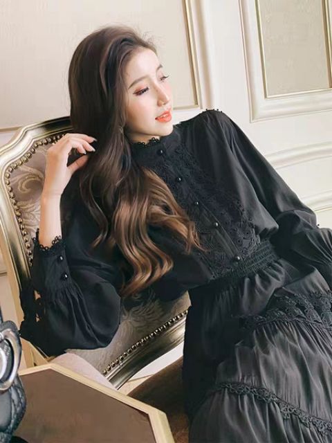 ĐẦM CỔ TRỤ TAY PHỒNG
