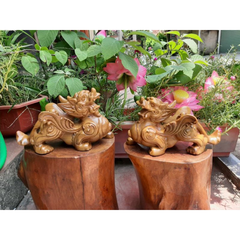 Cặp tỳ hưu gỗ bách